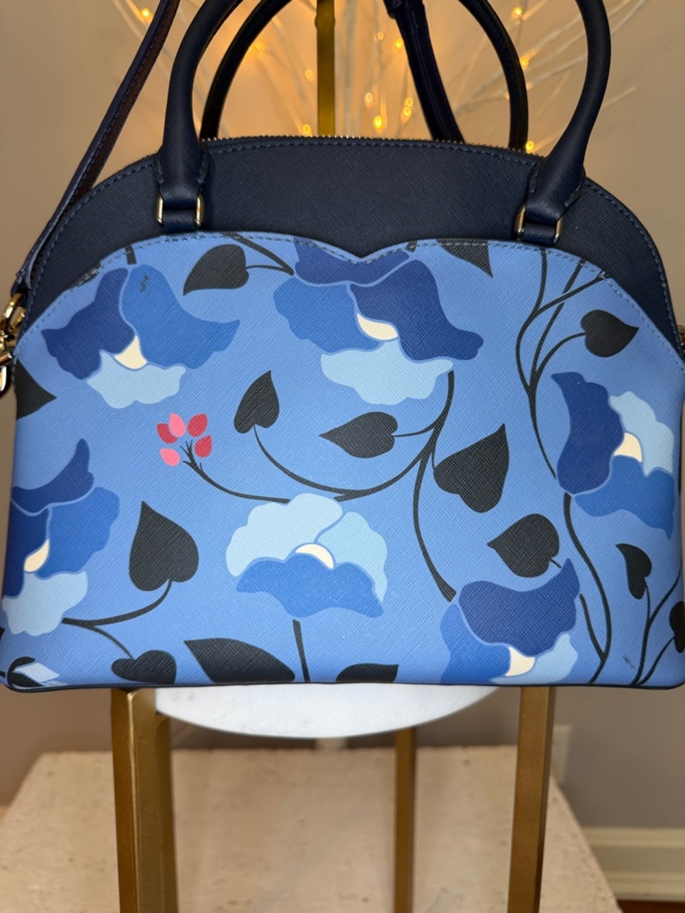 Kate Spade NWOT blue, patterned cross or handbag 13 x 8 1/2“ x 5“ deep - Picture 3 of 9
